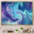 thumbnail image 1 of Designart Abstract framed wall art decor, Abstract framed wall art Print, Marble Fusion in Turquoise and Purple I , Turquoise Large Modern Gold framed wall art, 32x24 inches Gold Frame, 1 of 5