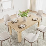 63 Inch Rectangular Dining Table for 4-6 People, Sturdy Thick Leg Kitchen Table for Dining Room Home Office