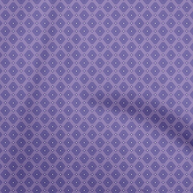 oneOone Rayon Bluish Violet Fabric Geometric Craft Projects Decor Fabric Printed By The Yard 56 Inch Wide
