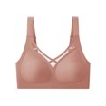 thumbnail image 1 of Virmaxy Womens Wireless Bra Solid Color Soft and Comfortable Gathered Large Bra Solid Color Soft and Comfortable Without Steel Rings Gathering To A Large Bra Hot Pink-2 L, 1 of 2