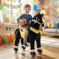 thumbnail image 3 of PonyCycle Kid-Powered Ride-On Horse Toy, No Battery, Hand Brake, Ages 4-7, Black, E438, 3 of 12