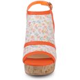 thumbnail image 2 of BLISSFUL STEP Chaussures pour Femmes Sandales Compensées à Bout Ouvert à Plateforme avec Lacets Fleur Orange 9, 2 of 6