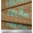 thumbnail image 2 of Soimoi Brown Rayon Fabric Dot & Sketch Monuments Architectural Fabric Prints By Yard 56 Inch Wide, 2 of 3