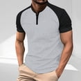 thumbnail image 2 of Kaemgyyd Men's Casual Henley Shirts Stylish Color Block Short Sleeve Summer Tops Lightweight Button Crew Neck Pullover Basic Tees, 2 of 5