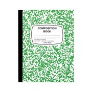 Composition Notebook 1 Pack B5 Wide Ruled 100 Sheets Marble Cover 9.7x7.5in Sewn Binding,Green