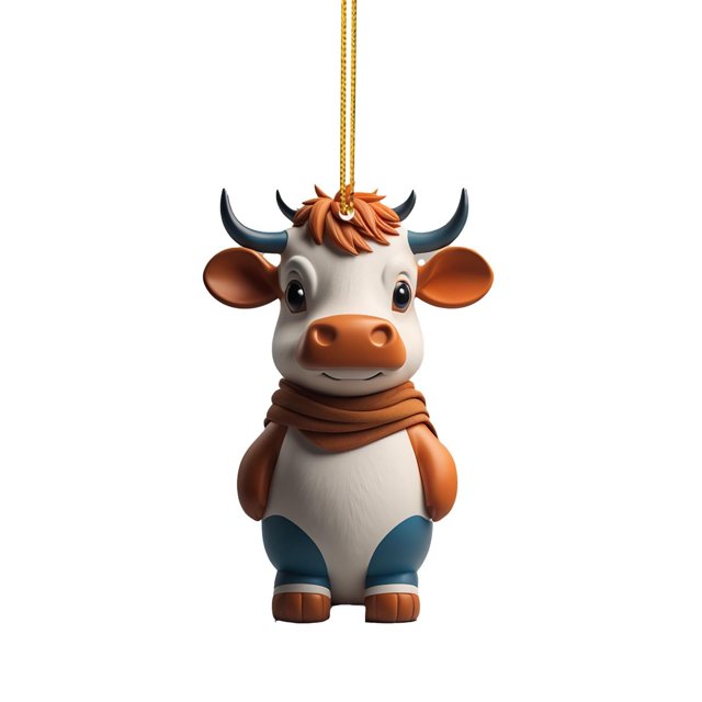 Meitianfacai Cute Cow Car Pendant Home Tree Decoration, Christmas Tree Ornament, Home Decor 1PC