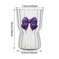 thumbnail image 2 of WIFKLSIIPG Tasse en Verre Ondulé avec Nœud à Rayures Tasse en Verre Tasse en Verre Verrerie Rétro Convient pour Café Jus Eau Thé, 2 of 8