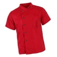 thumbnail image 1 of fastboy Unisex Chef Jackets Coat Short Sleeves Shirt Kitchen Uniforms 3XL Red, 1 of 9