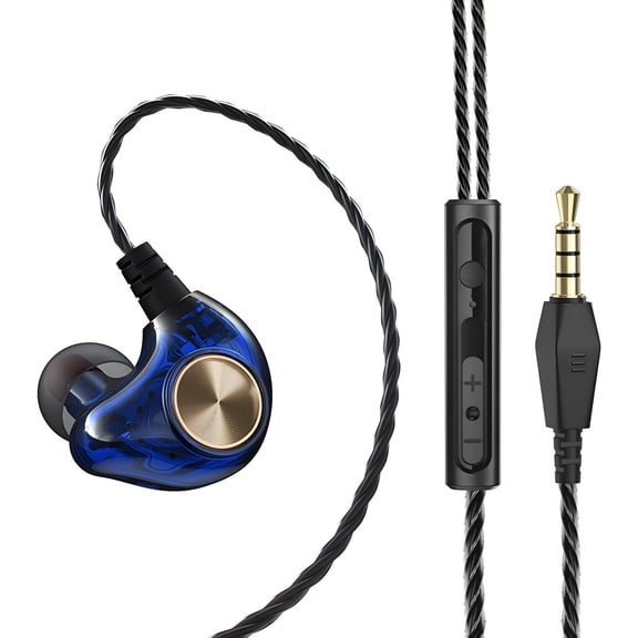 Écouteurs Intra-Auriculaires Filaires Portatifs avec Micro pour la Musique et le Jeu avec Son Stéréo 3D