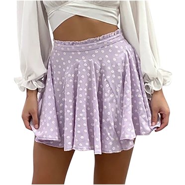 Birdeem Womens Fashion Ins Wind Daisy Natural Printed Skirt Mini Pleated Skirt