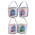 thumbnail image 4 of Bunny Printing Easter Egg Gift Storage Basket Canvas Tote Handbag Bucket Bag, 4 of 4