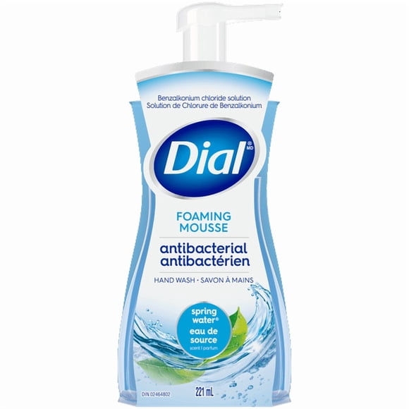 Dial Savon Moussant Antibactérien pour les Mains, Eau de Source, 221 ml, 1 Bouteille, 221 ml