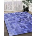 thumbnail image 3 of Ahgly Tapis d'Intérieur Lavable en Machine Carré Transitionnel Bleu Ciel, 7 Pieds Carré, 3 of 7