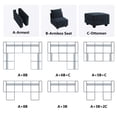 thumbnail image 4 of HONBAY Module d'Ottoman Carré en Velours pour Sofa Sectionnel Modulaire, Repose-Pieds avec Rangement, Bleu Marine, 4 of 4