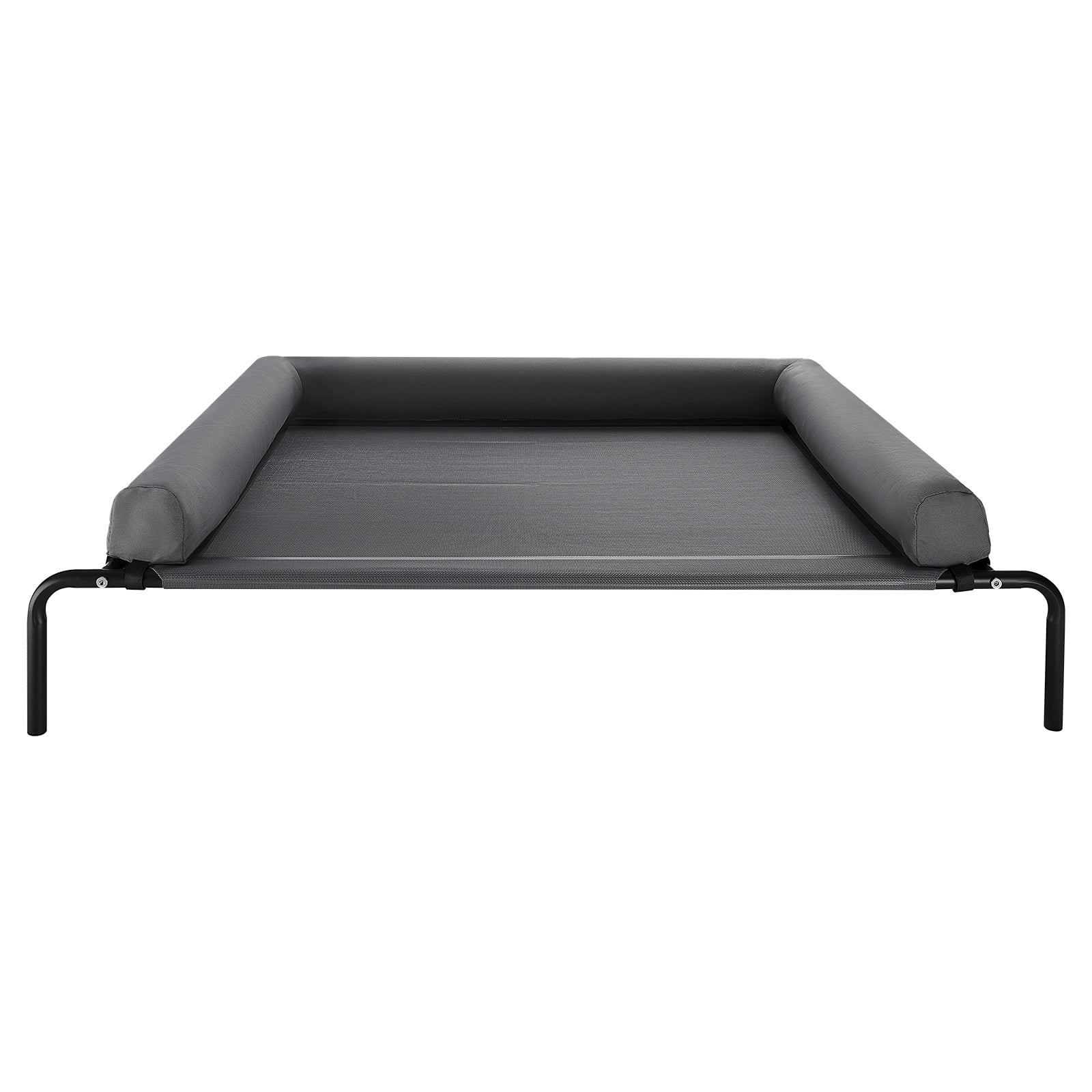 KFFKFF Elevated Dog Bed for Large Dogs, Portable Raised Dog Cot with Washable Pillow, Indoor & Outdoor Pet Cooling Raised Hammock Bed, XL, Gray