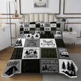 thumbnail image 1 of YST Camper Quilt Set For Bunks,Happy Camping Queen Coverlet Set For Travel Trailers Rustic Farmhouse Buffalo Plaid Bedspread Set Rv Accessories For Inside,Adventure Camper Bedding Set, 1 of 5