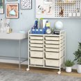 thumbnail image 2 of Costway 12-Drawer Rolling Storage Cart with 2 Sizes Plastic Drawers White, 2 of 10