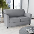 thumbnail image 2 of HERCULES Diplomat Series Black Leather Loveseat, 2 of 3