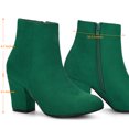 thumbnail image 4 of Unique Bargains Women's Side Zipper Block Heel Ankle Boots, 4 of 6