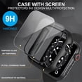 thumbnail image 3 of KOMI 2-Pack for Apple Watch 40mm Screen Protector Case,for iWatch Series 8/7/6/5/4/Series SE/SE 2 40mm Protection Cover All-Around Tempered Glass Screen Protector Case Ultra-Thin - Black+Black, 3 of 5
