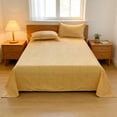 thumbnail image 4 of Wozhuo Solid Color Washed Cottons Bed Sheet And Pillowcase Set Plain Holiday Gift Duvet Sheet Three Piece Set Easter Home Decor, 4 of 7