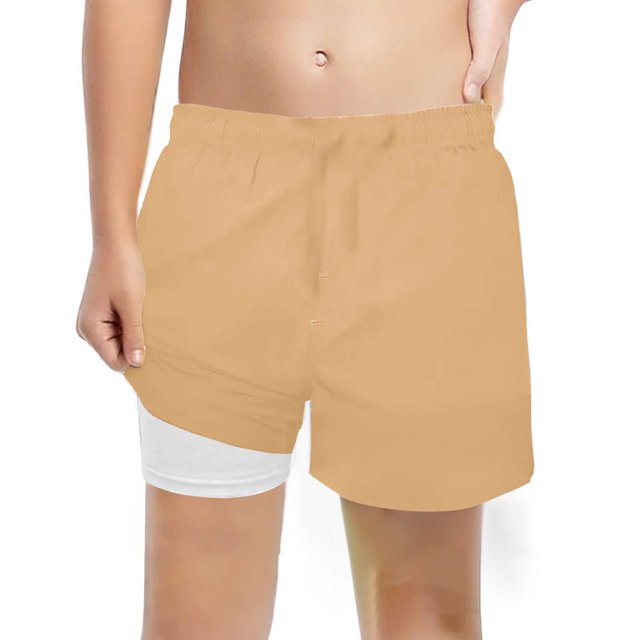 Toddler Swim Trunks Kids Toddler Boys Solid Color Quick Dry Swim Trunks with Compression Liner Stretch Swim Shorts Boys Rash Guard Khaki 14 Years-16 Years