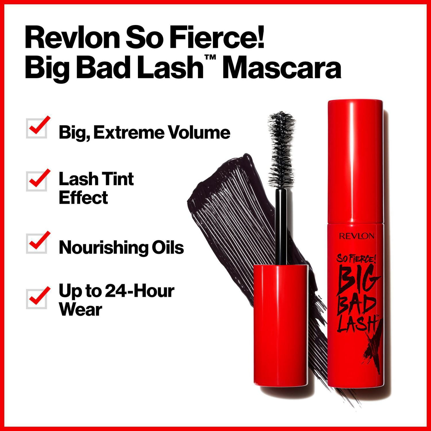 Revlon So Fierce! Big Bad Lash, Mascara Volume Extrême, Tenue 24 H