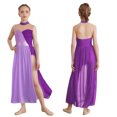 thumbnail image 1 of Jizyo Robe de Danse Sans Manches pour Filles à Sequins Color Block Costume de Danse Lyrique Tenues de Ballerine Violet 14, 1 of 4
