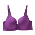 thumbnail image 3 of Sentmoon Bras for Women Oversize Seamless Lift Adjustable Strap T Shirt Bras for Women Thin Style Anti-Sagging Comfortable Solid Color Wireless Bras for Daily Commute Purple 95C, 3 of 4