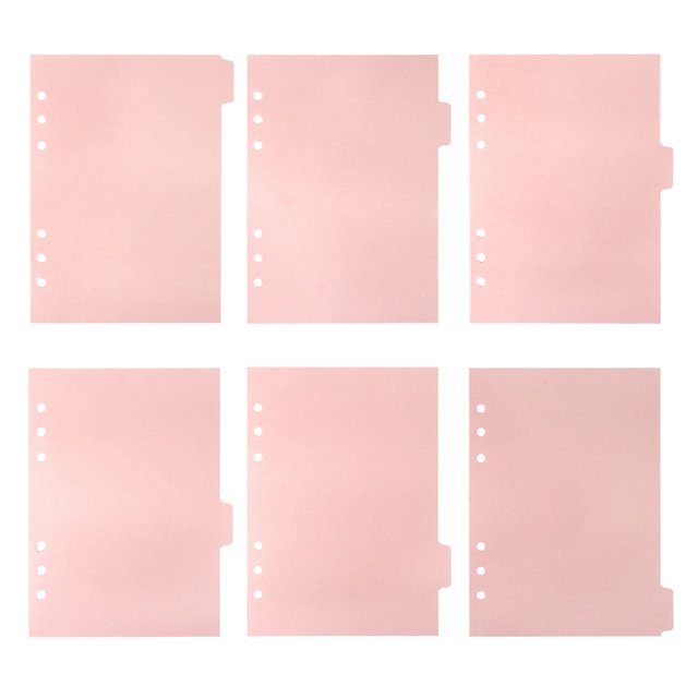 6Pcs Pink Index Dividers for Office Use and Study Professional Tab Design 12.6X5.8X0.04In
