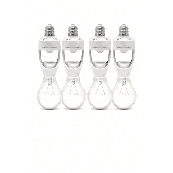 LED Concepts Motion & Dusk to Dawn Sensor Socket Cap, 180° Detection for Lamps & Light Fixtures, 4 Pack