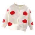 thumbnail image 2 of LOVZFMLL Vestes pour Filles 1-8 Ans Mode Féminine Patchwork en Forme de Cœur Ample Bouton Col Rond Manches Longues à Capuche Veste Décontractée/veste 6-8 Ans, 2 of 8