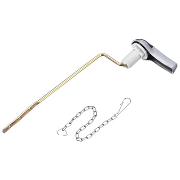 Uxcell 1 Ensemble Poignée de Toilette Universelle à Montage Latéral Levier de Déclenchement de Chasse de Toilette avec Chaîne, Laiton ABS