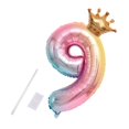 thumbnail image 1 of Party Balloon with Gradient Color Birthday gradient balloon 32 Party Decor Aluminum Foil Balloon 32 Inch, Number 9, 1 of 1