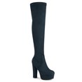 thumbnail image 1 of Unique Bargains Bottes Cuissardes à Plateforme à Talon Bloc pour Femmes, 1 of 7