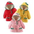 thumbnail image 4 of Clothes for Girl 4t Puff Jackets for Girls Toddler Girls Warm Bowknot Ruffles Coat Jacket Contrast Color Long Sleeve Winter Clothes, 4 of 4
