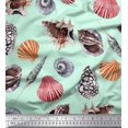 thumbnail image 1 of Soimoi Cotton Poplin Fabric Colorful Shells Ocean Printed Fabric 1 Yard 56 Inch Wide, 1 of 3