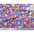 thumbnail image 3 of Soimoi Modal Satin Fabric Floral,Bird & Animal Cartoon Decor Fabric Printed Yard 42 Inch Wide, 3 of 3