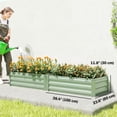 thumbnail image 3 of Outsunny Raised Garden Beds Set of 2, Galvanized Planter Box, Light Green, 3 of 10