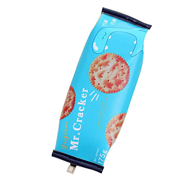 kurtrusly Kawaii Large-Capacity Simulation Biscuit Pencil Case PU Stationery Bag Pen Box