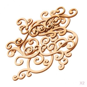 GUOOL 16 Pcs Fioritures MDF Formes en Bois Artisanat Embellissements Scrapbooking Arts du Bois