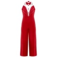 thumbnail image 2 of Rswnyirn Enfants Filles Robe de Danse Latine Jazz Justaucorps Combinaison de Fête d'Anniversaire Performance de Danse Rouge 14, 2 of 6