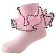 thumbnail image 1 of Zanarzt Ruffle Socks Toddler Toddler Socks Floor Socks Lace Socks with Ripple and Ruffle Socks for Toddler Girls Pink,6-8 Years, 1 of 3