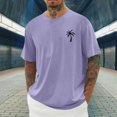 thumbnail image 2 of T-shirts pour Hommes Imprimés Palmier Graphiques T-Shirts Décontractés Été Plage Hawaïenne Manches Courtes Col Rond, 2 of 4