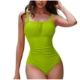 thumbnail image 1 of Push Up One Piece Swimsuits Womens Adjustable Straps Tummy Control Bathing Suits Scoop Neck Ruched Slimming Swimwear, 1 of 5