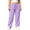 Purple, variant on Zulora Women’s Plus Size Solid Color Elastic Waist Pocket Drawstring Sports Pants Trousers