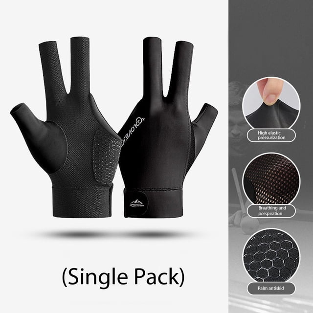 1pc Snooker Billiard Cue Glove Left Hand Pool Three Finger Open Glove