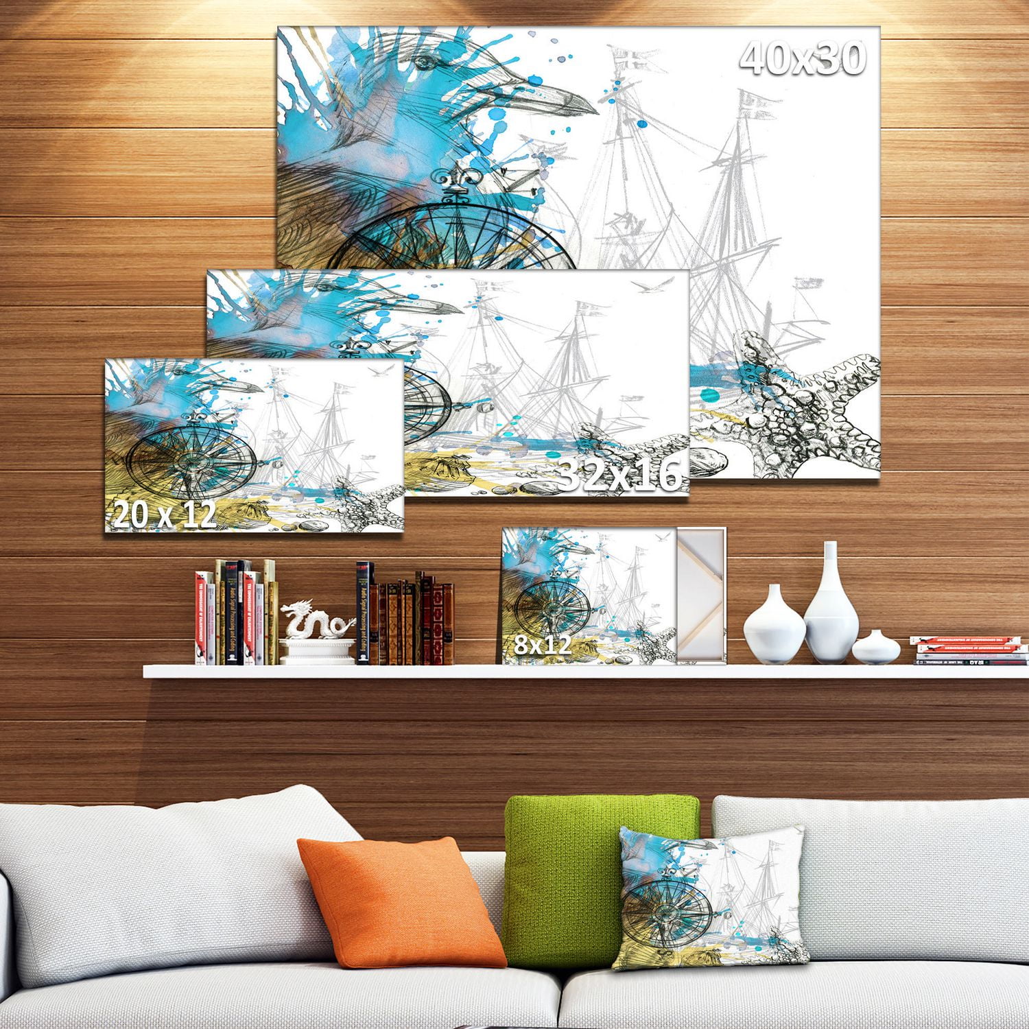 Impression sur toile « art de fond marin » Design Art