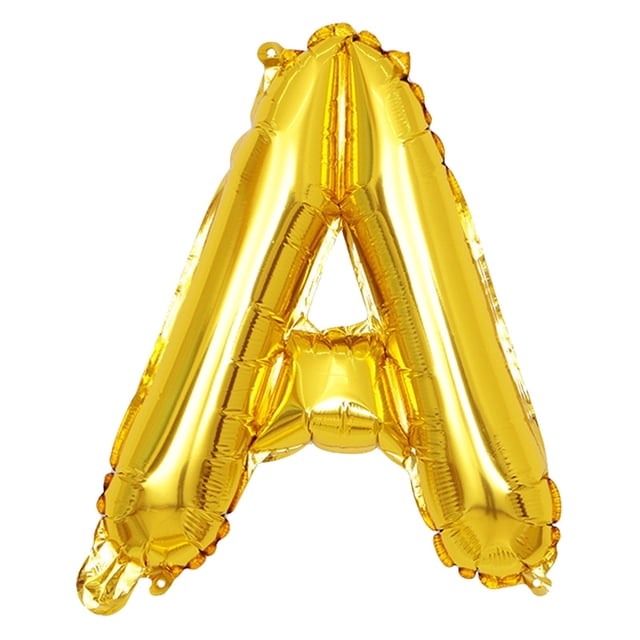 Riforla Gold Letters Balloons Wedding Birthday Party Decorations Banner Party Gold Letters Balloons Party Flag Balloon Set Home Decor A. A gold foil balloon shaped like the letter 'A' with a metallic finish, perfect for party supplies, birthday decorations, weddings, and holiday celebrations. Made of durable aluminum film, reusable and easy to inflate and deflate.