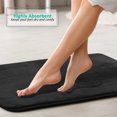 thumbnail image 4 of Set of 2 Small Clara Clark Bath Mat Bathroom Rug - Absorbent Memory Foam Bath Rugs - Non-Slip, Thick, Cozy Velvet Feel Microfiber Bathrug, Plush Shower, Toilet- Floor Bathmats Carpet - Black - 17"x24", 4 of 6